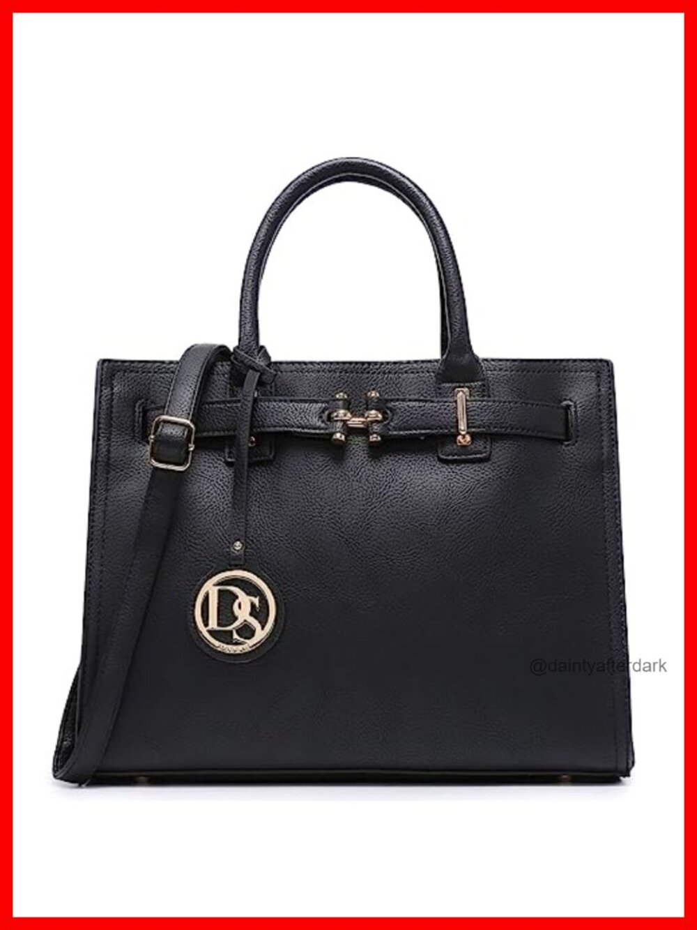 Faux Leather Structured Satchel Work Handbag Tote Shoulder Bag